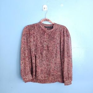 Zara woman detailed design ruffle collar blouse